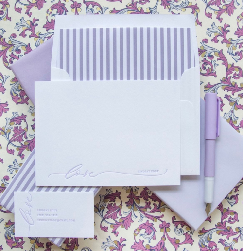 Personalized Lilac Stationery