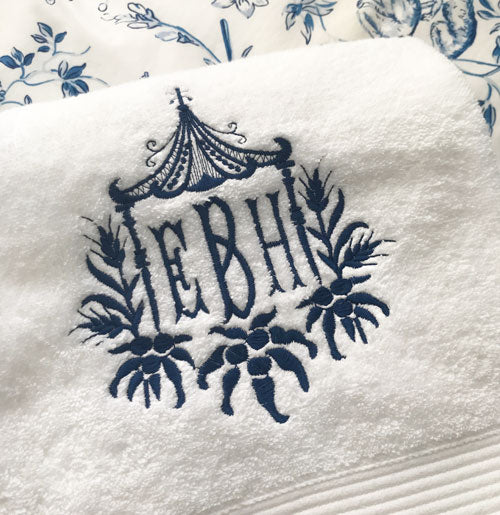 Super Soft Bath Towel with Wheat Pagoda Monogram – Maddie Merriweather