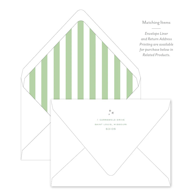 Green Striped Animal Parade Notecard