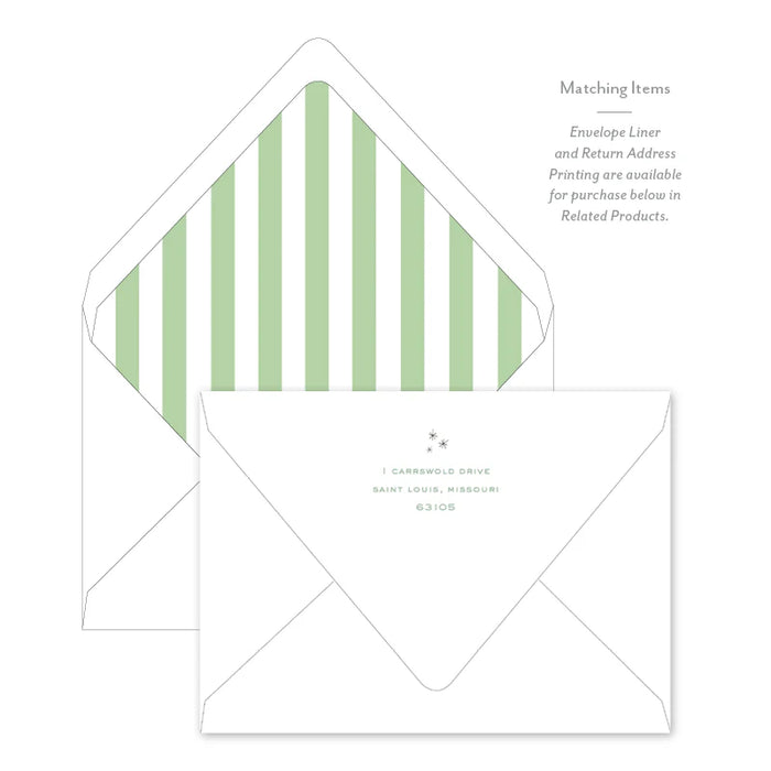 Green Striped Animal Parade Notecard