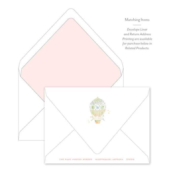 Balloon Festival Flat Notecard for Kids