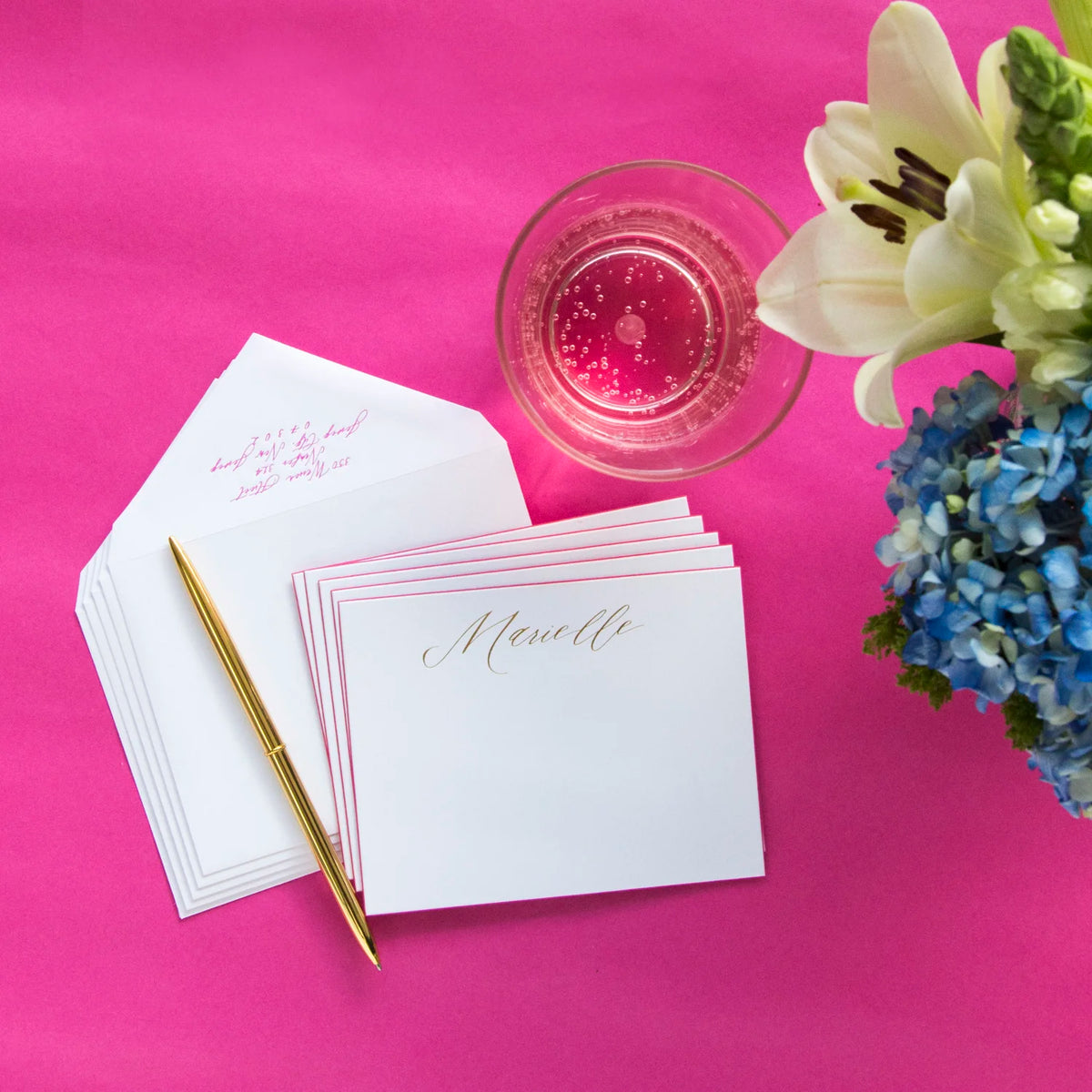 Pink and Gold Beveled Notes - D5