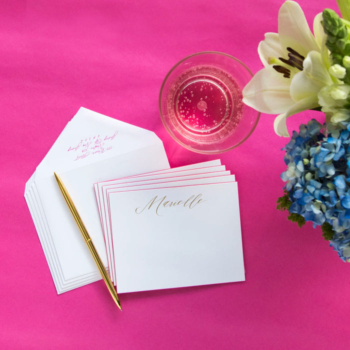 Pink and Gold Beveled Notes - D5
