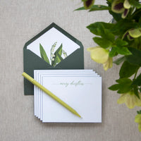 50 Green Floral Beveled Notes - D6