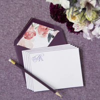Purple Beveled Notes with Floral Envelope Liner - D9