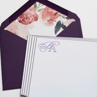 Purple Beveled Notes with Floral Envelope Liner - D9