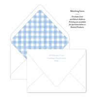 50 Blue Gingham Notecards