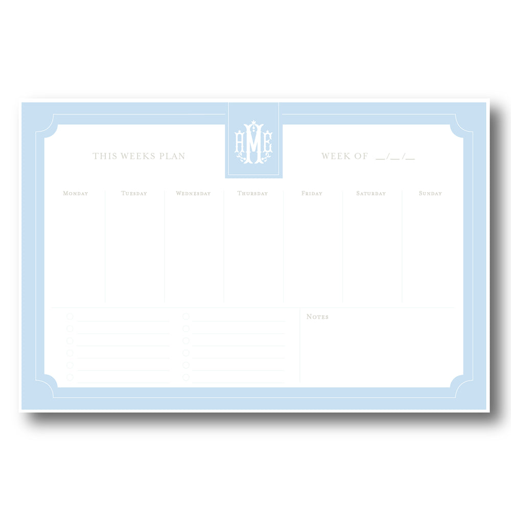 Light Blue Personalized Desk Pad