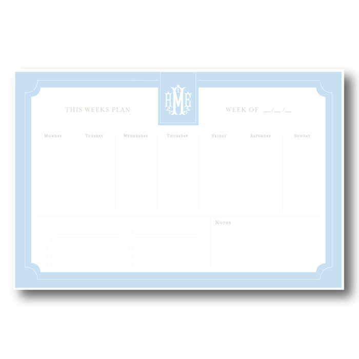Light Blue Personalized Desk Pad