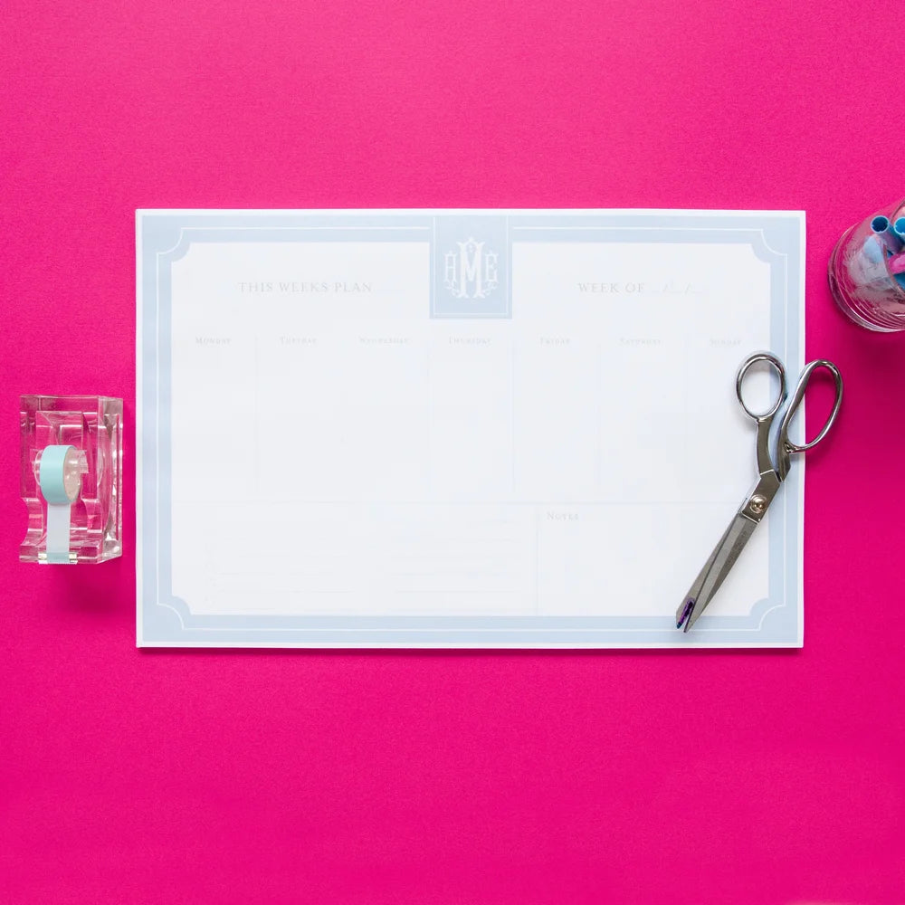 Light Blue Personalized Desk Pad