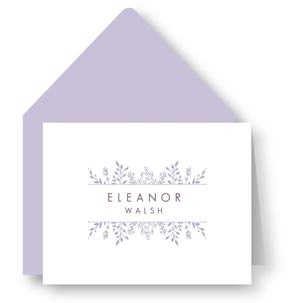 Purple Floral Fold Over Notes