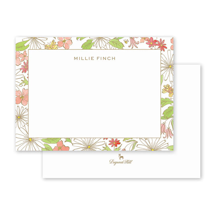 Floral Border Flat Notecards