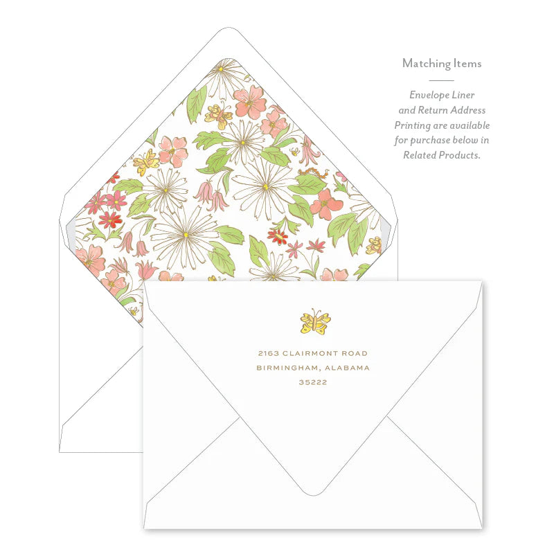 Floral Border Flat Notecards