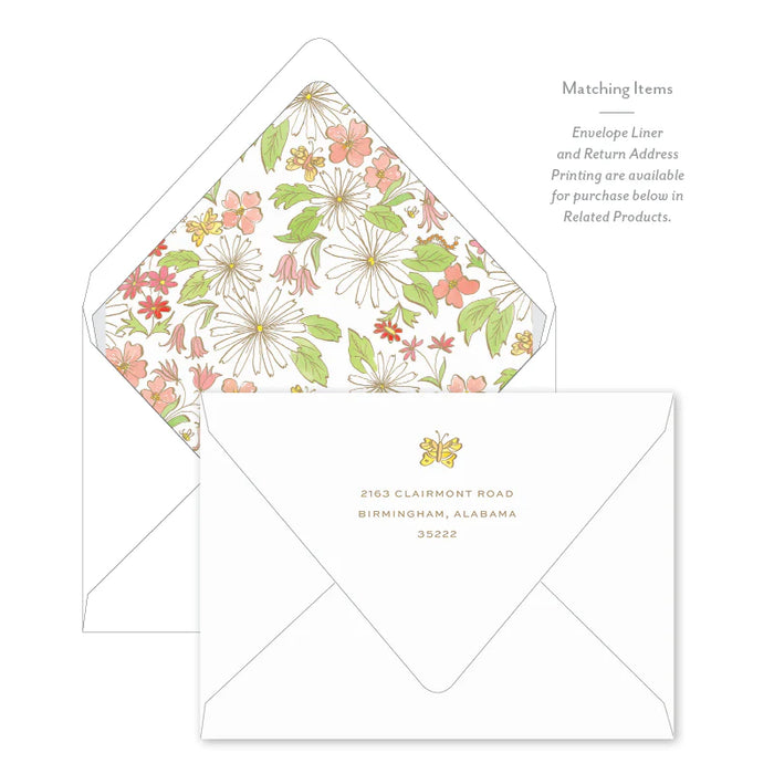 Floral Border Flat Notecards
