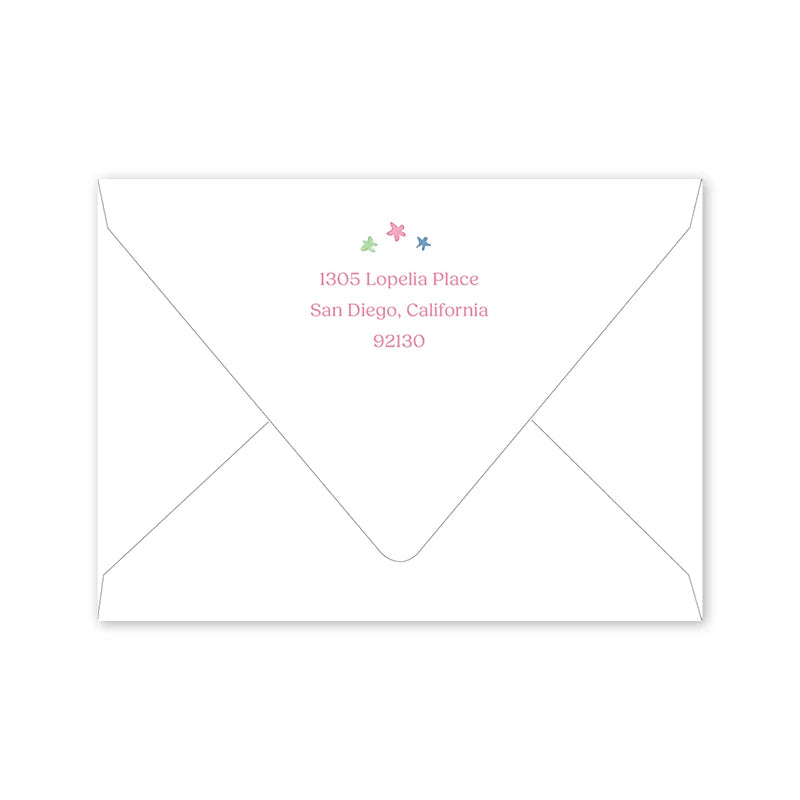 Animal Fete Pink Border Notecard