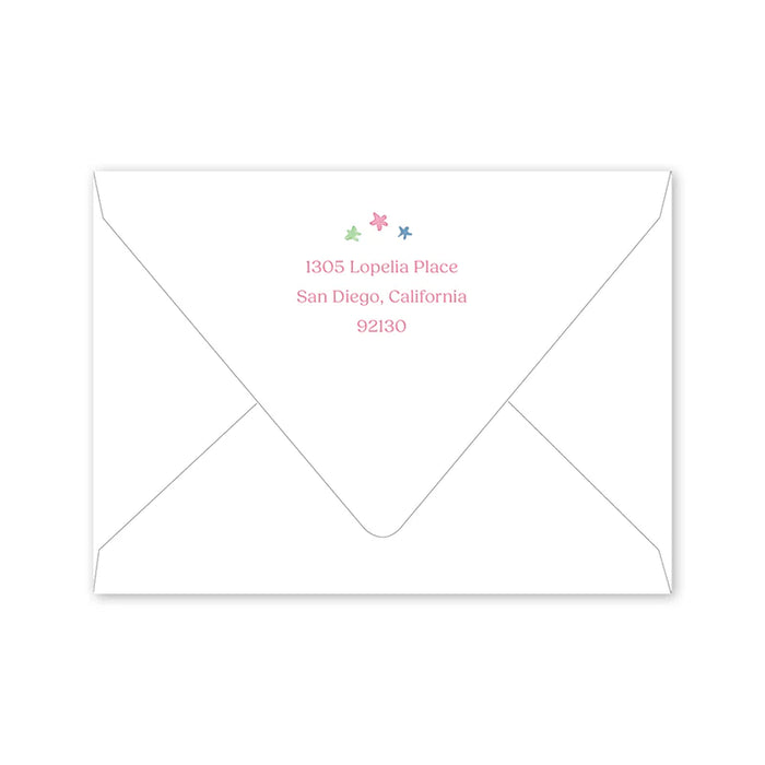 50 Animal Fete Pink Border Notecards