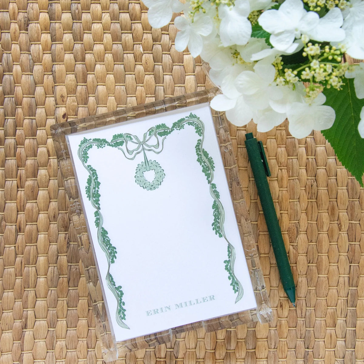 Green Garland Acrylic Tray Note Set