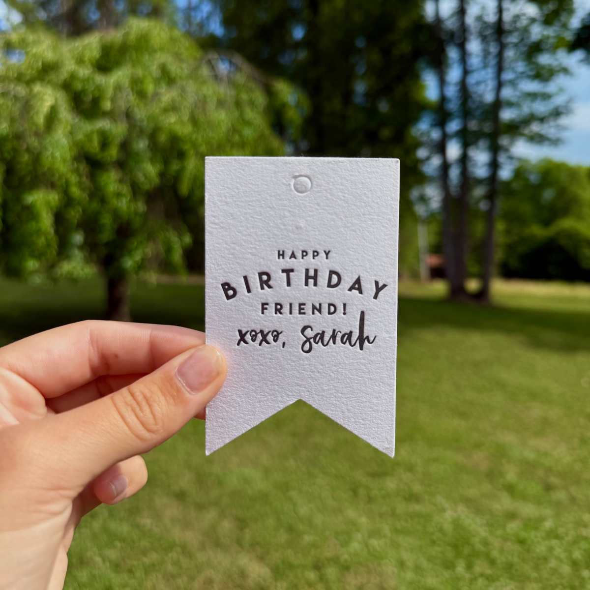 "Happy Birthday" Letterpress Gift Tag - Style T242
