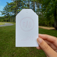 Monogram Letterpress Gift Tag - Style T105