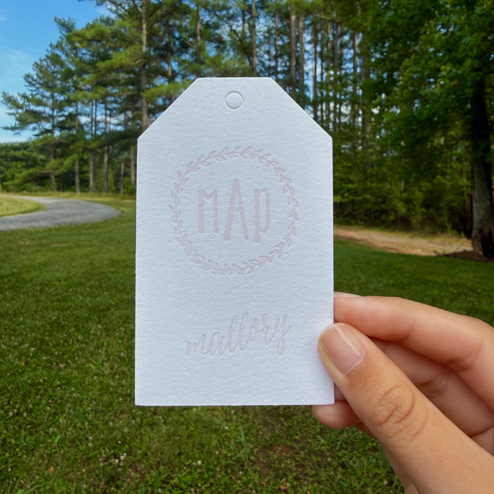 Monogram Letterpress Gift Tag - Style T105