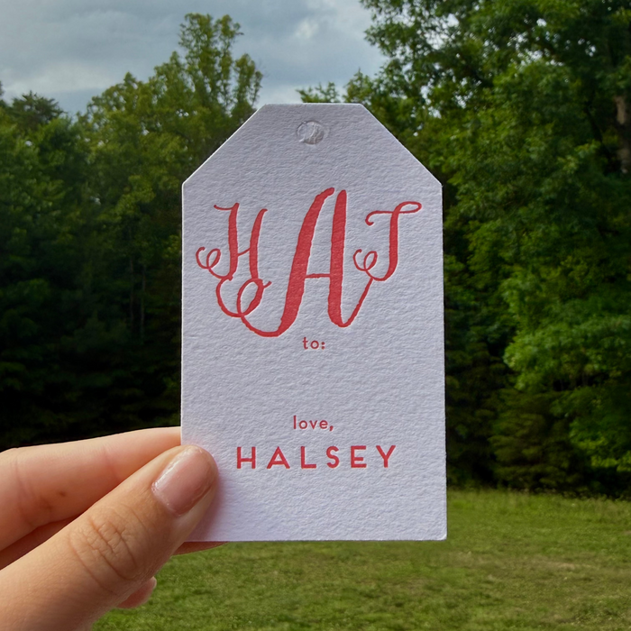 Monogram Letterpress Gift Tags - Style T11