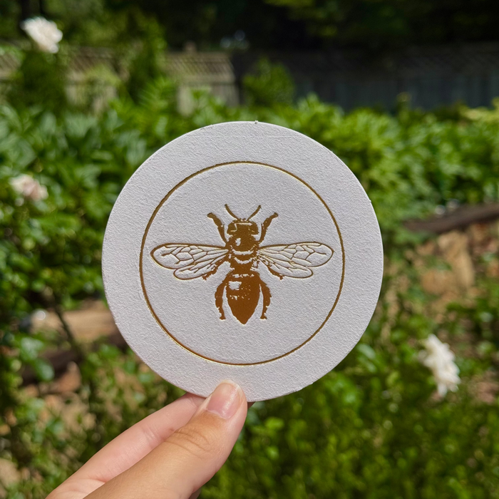 Gold Foil Bee Custom Coasters