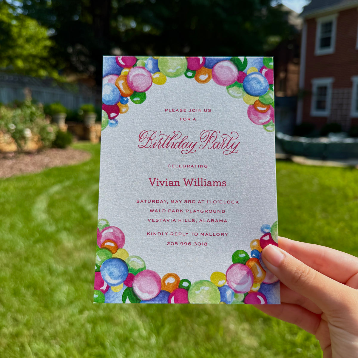 Funfetti Balloon Garland Birthday Invitation