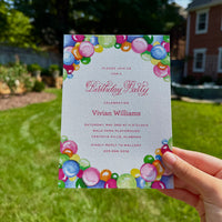 Funfetti Balloon Garland Birthday Invitation