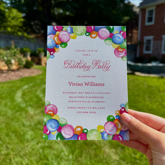 Funfetti Balloon Garland Birthday Invitation