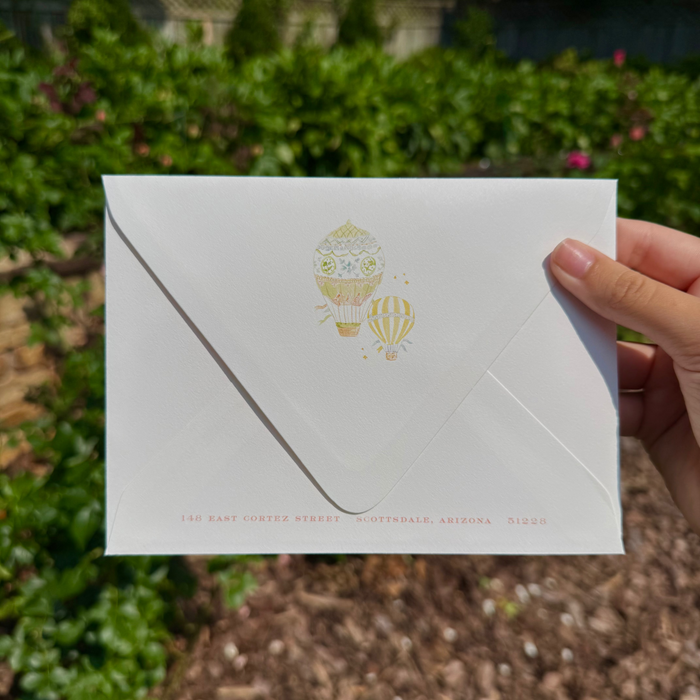 Balloon Festival Pink Crest Birthday Invitation