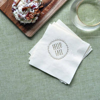Custom "HELLO FALL" Cocktail Napkins