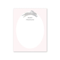 Grey Rabbit with Pink Notecard