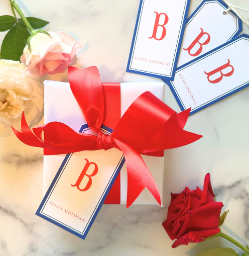 Gift Tags: Navy and Red (Pack of 28)