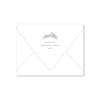 Grey Rabbit with Pink Notecard
