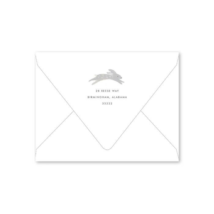 Grey Rabbit with Pink Notecard