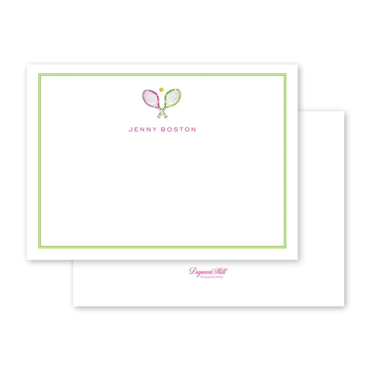 Tennis, Pink Flat Notecard