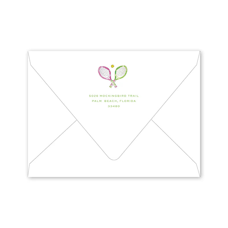 Tennis, Pink Flat Notecard