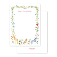 Animal Fete Pink Border Notecard