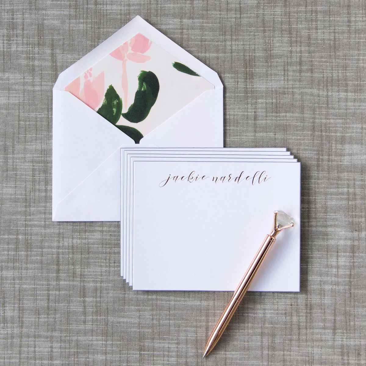 White with Gold Foil Stamp Beveled Notes - D18
