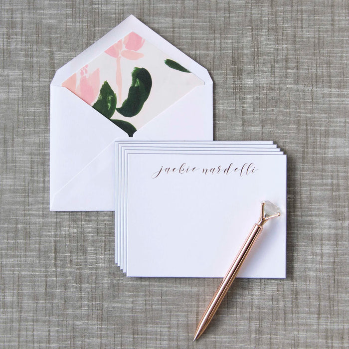 White with Gold Foil Stamp Beveled Notes - D18