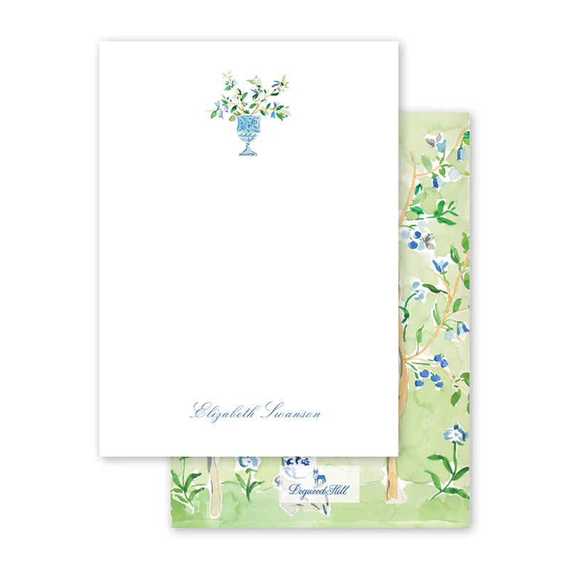 Gorgeous Green Floral Flat Notecard