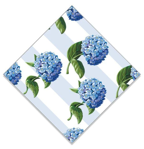 Paper Cocktail Napkins/Hydrangea Blue Stripe