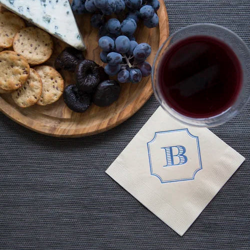 Single Initial Custom Cocktail Napkins