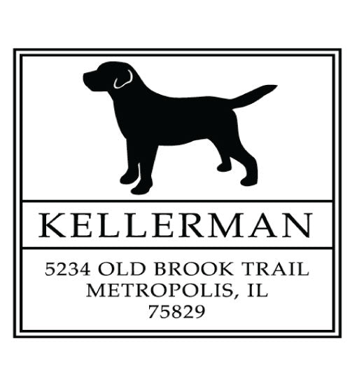 Dog and Monogram Return Address Stamp