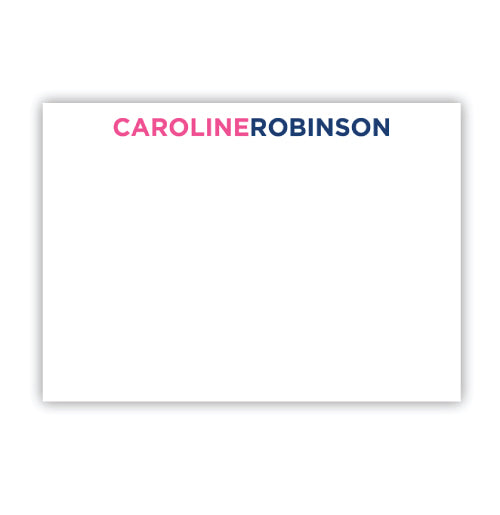 Large Flat A7 Card with 2-Color Name
