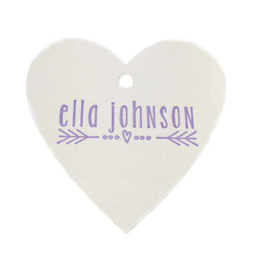 25 Heart-shaped Letterpress Gift Tags