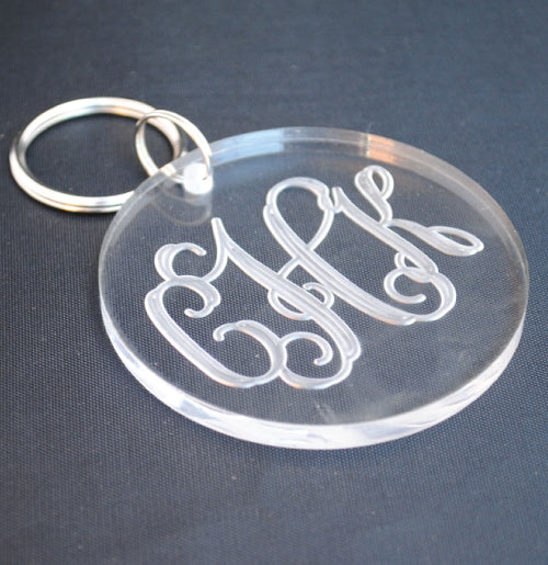 Acrylic Keychain with 3-letter monogram