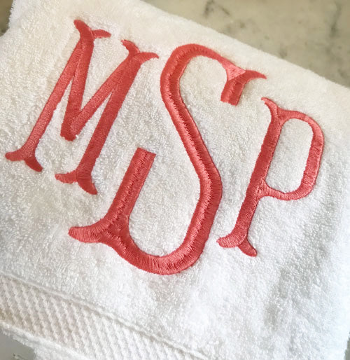 Super Soft Bath Towel with Spindle Monogram