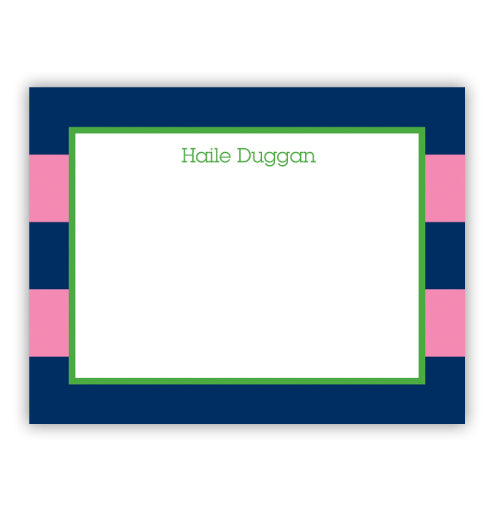 Navy and Pink Striped Cards - #22220