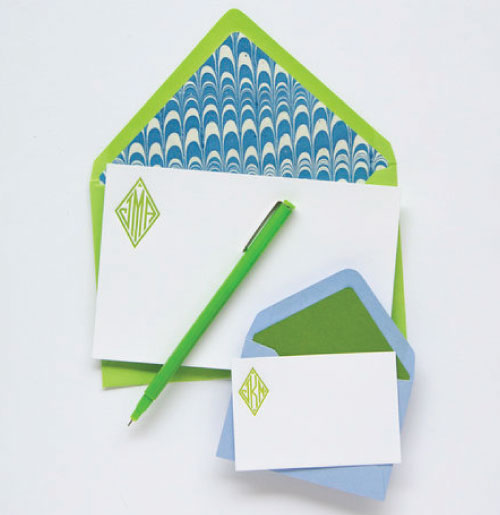 Beautiful letterpress stationery set that includes notecards and enclosure notes.